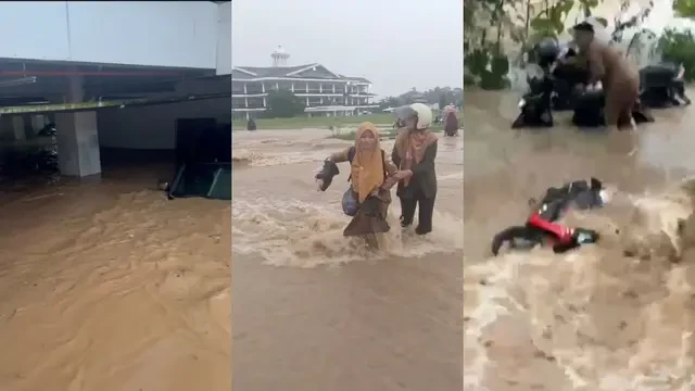 Diguyur Hujan Deras, Kantor Bupati Pesisir Barat Lampung Kebanjiran