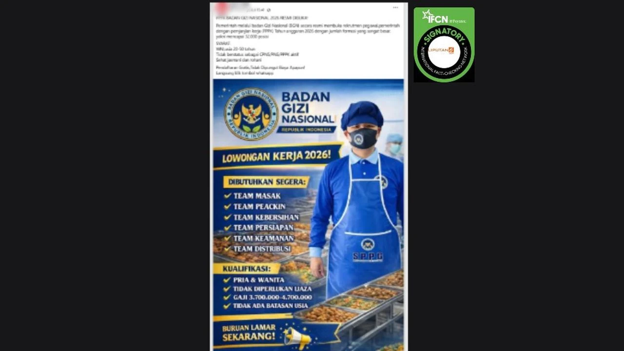 Ragam Hoaks BGN di Media Sosial, dari Foto Menu MBG hingga Lowongan PPPK