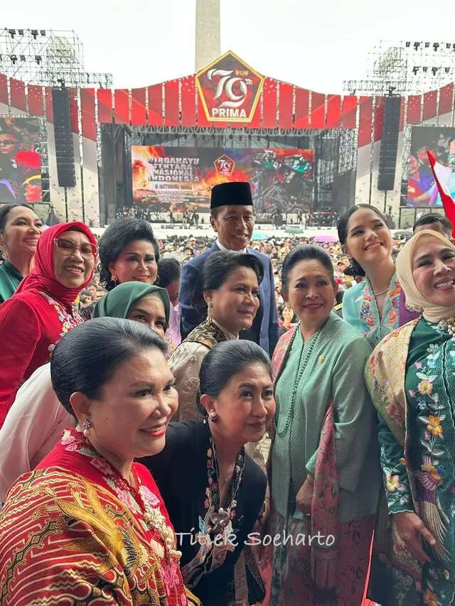 Beda Gaya Iriana Jokowi, Titiek Soeharto, dan Annisa Pohan: Berkebaya di HUT TNI ke-79