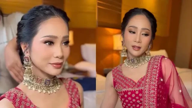 Gaya Menawan Bunga Zainal Pakai Lehenga India saat Kondangan, Tampil Elegan Ala Artis Boll...