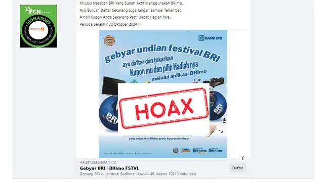 Waspada Penipuan Lewat Hoaks Undian Berhadiah yang Mencatut BRI, Ini Daftarnya