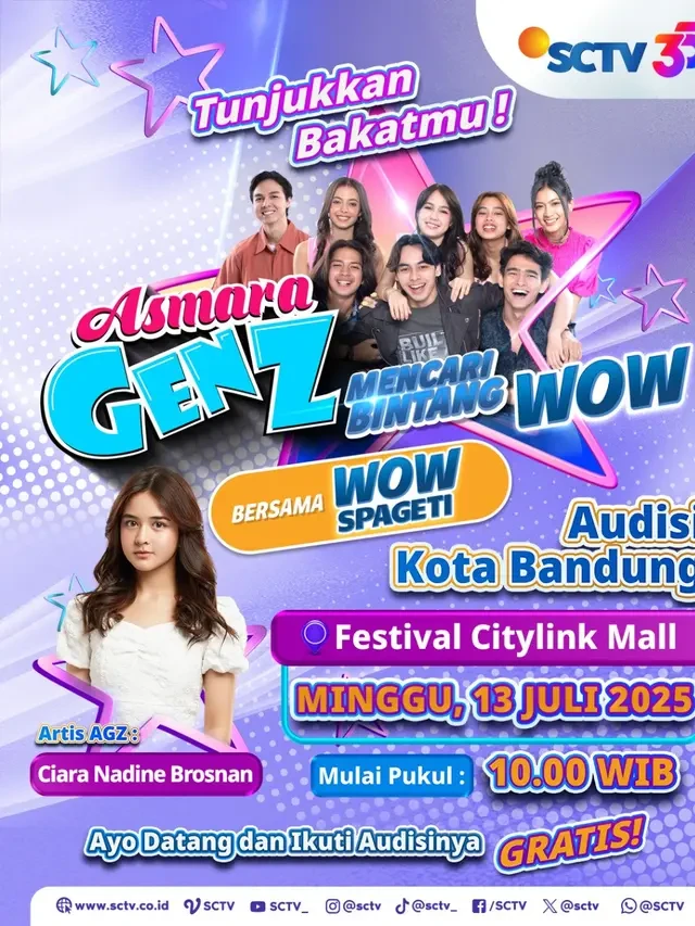 Jangan Ketinggalan Audisi Asmara Gen Z Mencari Bintang WOW Bersama WOW Spageti di Bandung,...