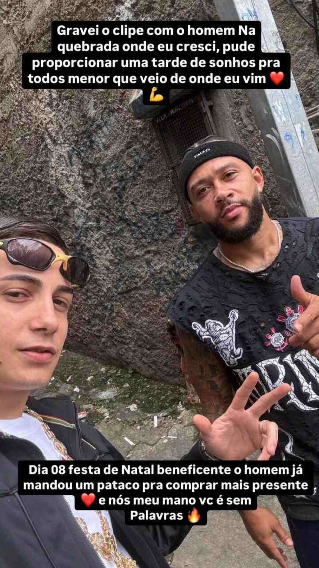 Memphis Depay, do Corinthians, grava clipe com MC Hariel; veja