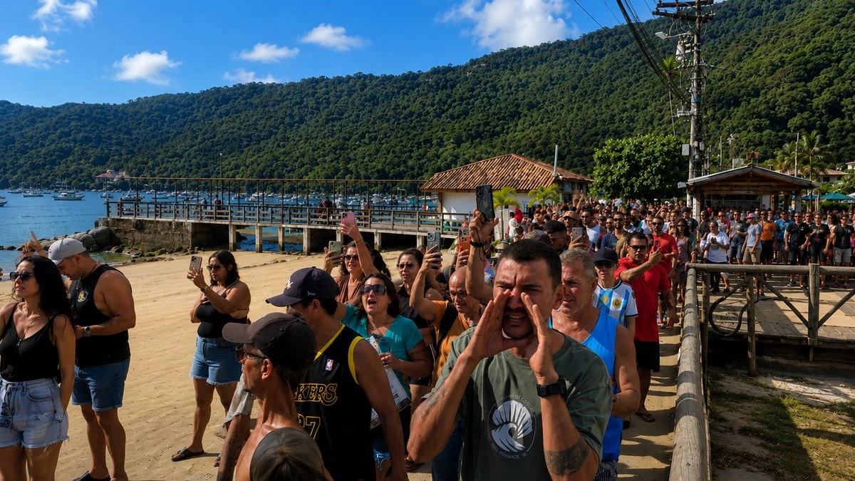 Moradores protestam contra taxa da Ilha Grande