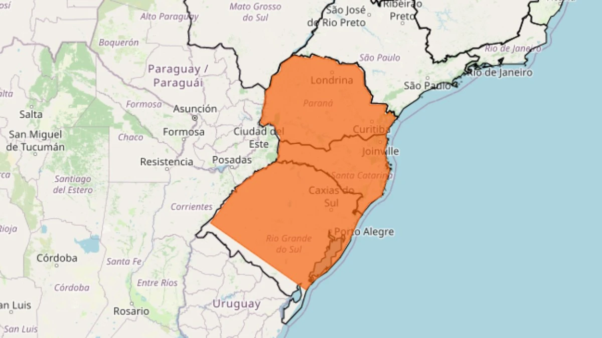 Região Sul do país entra em estado de alerta para fortes chuvas