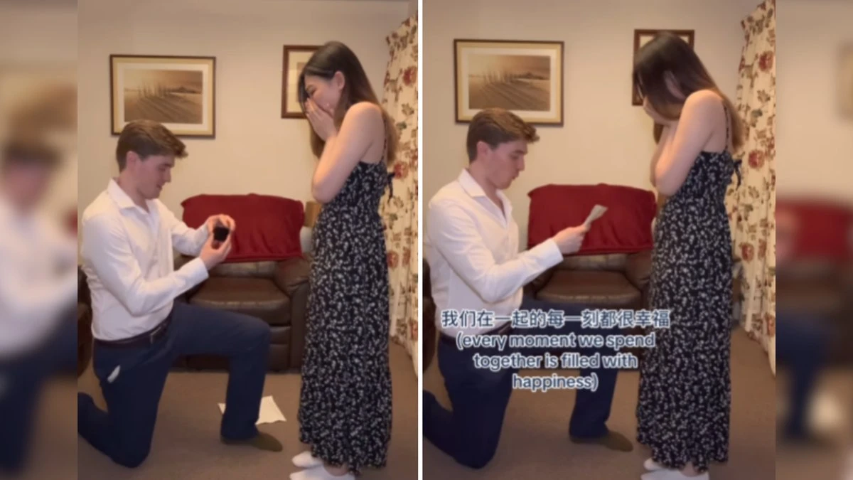 Homem aprende chinês em segredo para pedir namorada em casamento