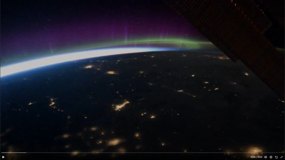 Astronauta registra aurora boreal da Estação Espacial; veja