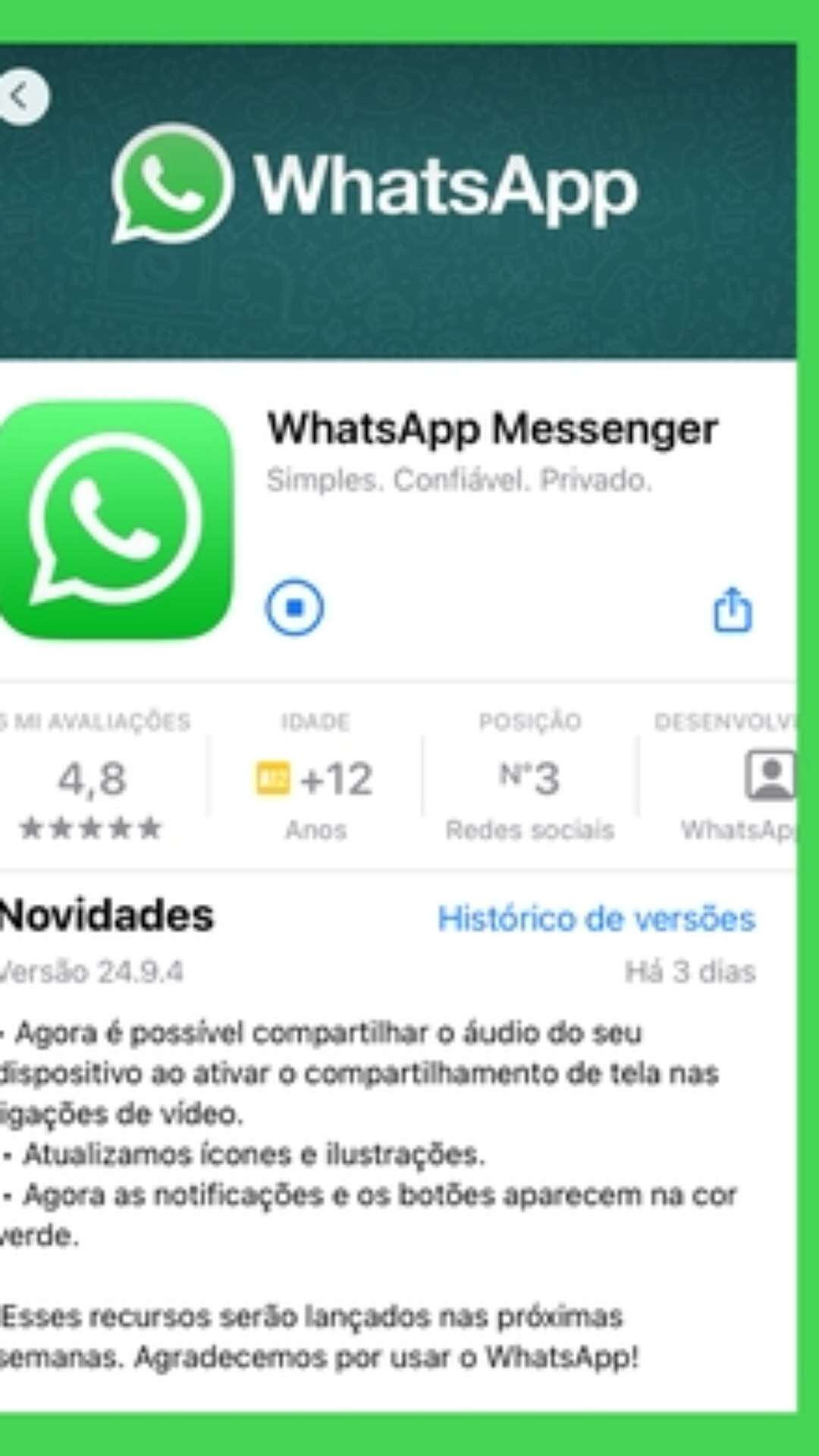 WhatsApp verde é liberado para todos no iPhone