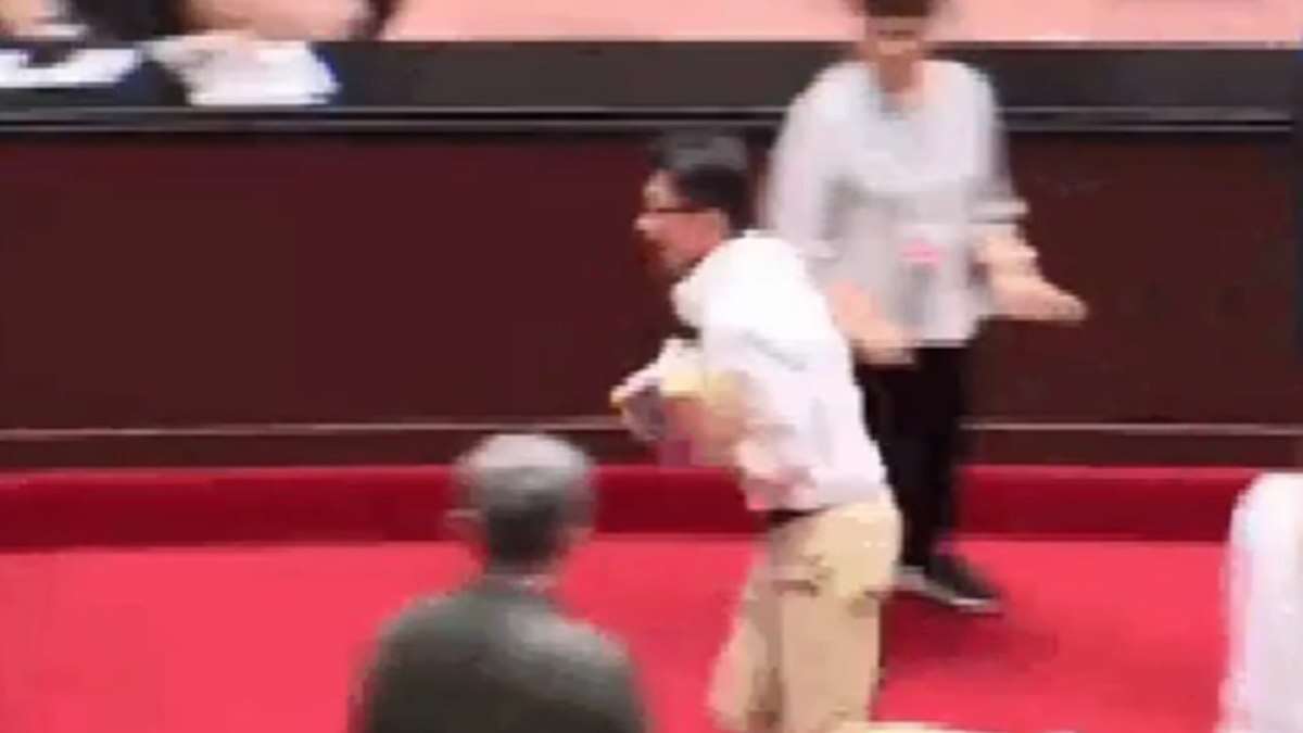 Vídeo: após socos, deputado foge com projeto de lei em Taiwan