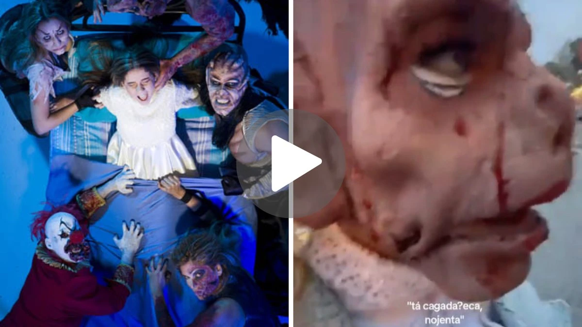 Fã se borra de medo na Hora do Horror e monstro reage: 