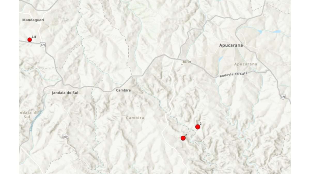 Tremor de baixa magnitude é registrado no Paraná