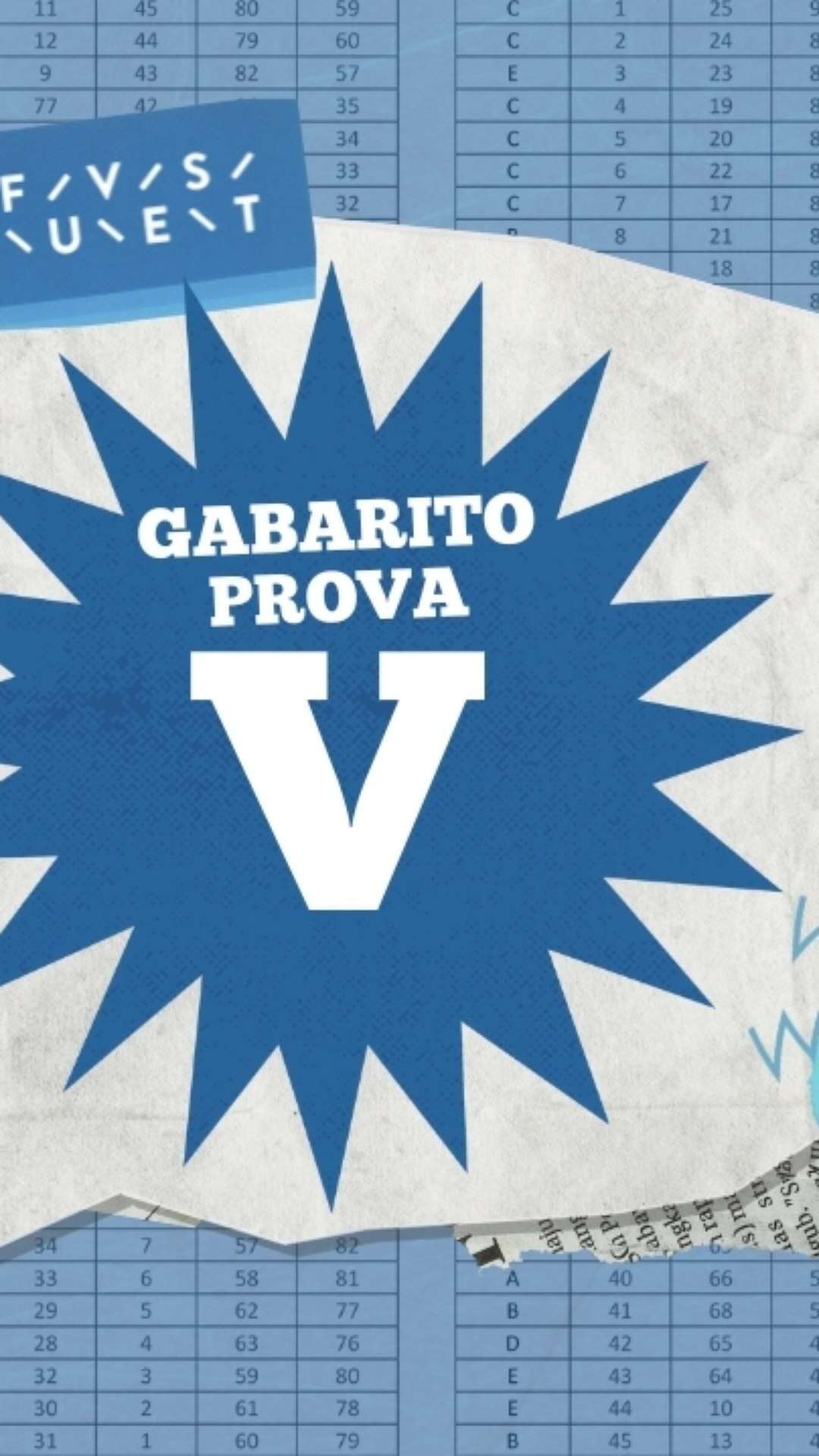 Gabarito Fuvest 2025 prova V: respostas oficiais da primeira fase