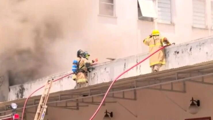 Local de origem do fogo dificulta ação dos bombeiros no Hospital de Bonsucesso