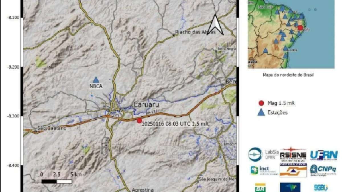 Tremor é registrado no Pernambuco; evento sísmico é o 2º do ano