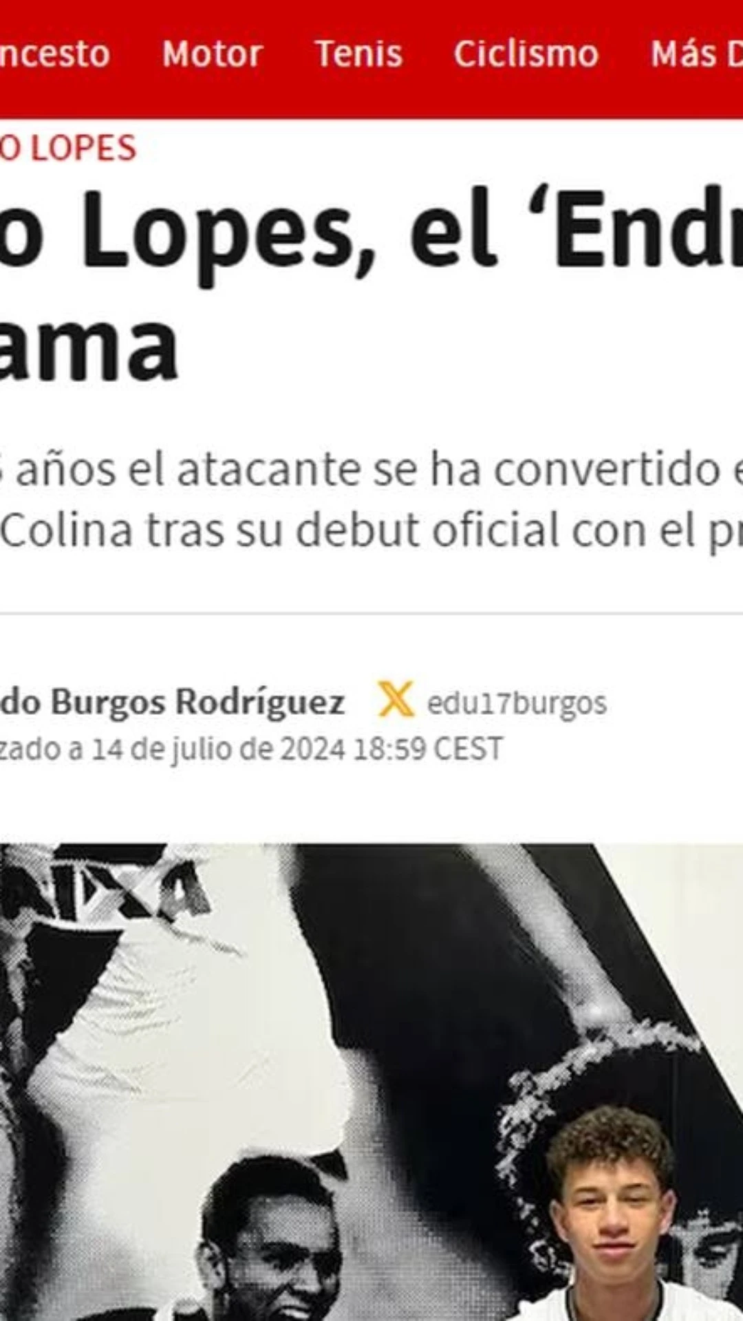 Diário espanhol As compara Bruno Lopes, do Vasco, a Endrick