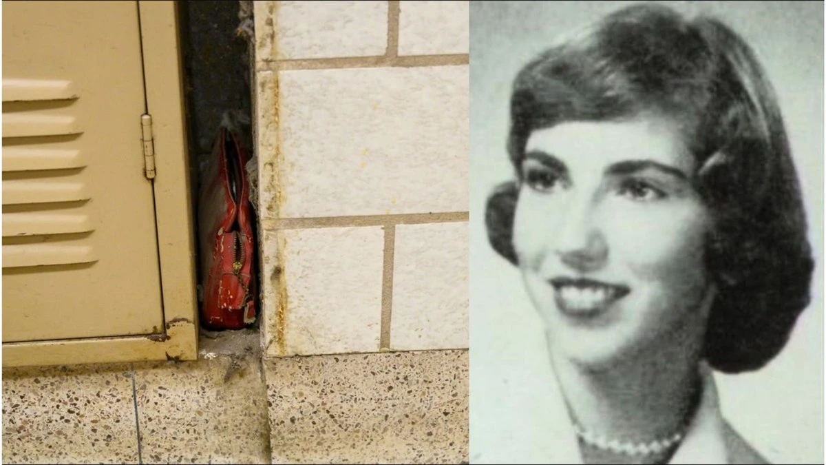 Bolsa perdida em 1957 é encontrada em parede de escola