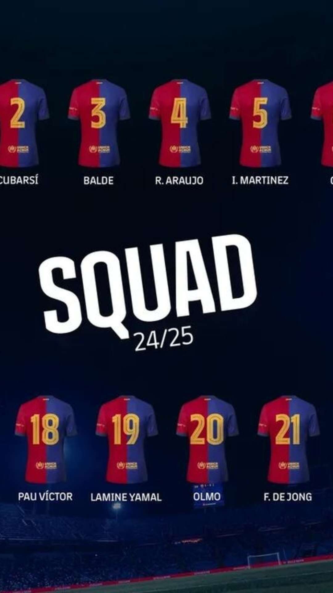 Barcelona anuncia numeração oficial para temporada 2024/25