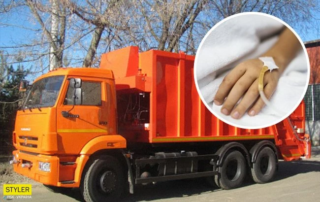 Летів на велосипеді: в Одесі сміттєвоз збив дитину