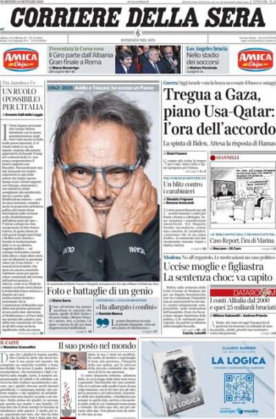 Le prime pagine di oggiLa trattativa per una tregua fra Israele e Hamas, la morte di Oliviero Toscani, e la discussione sul disegno di legge 