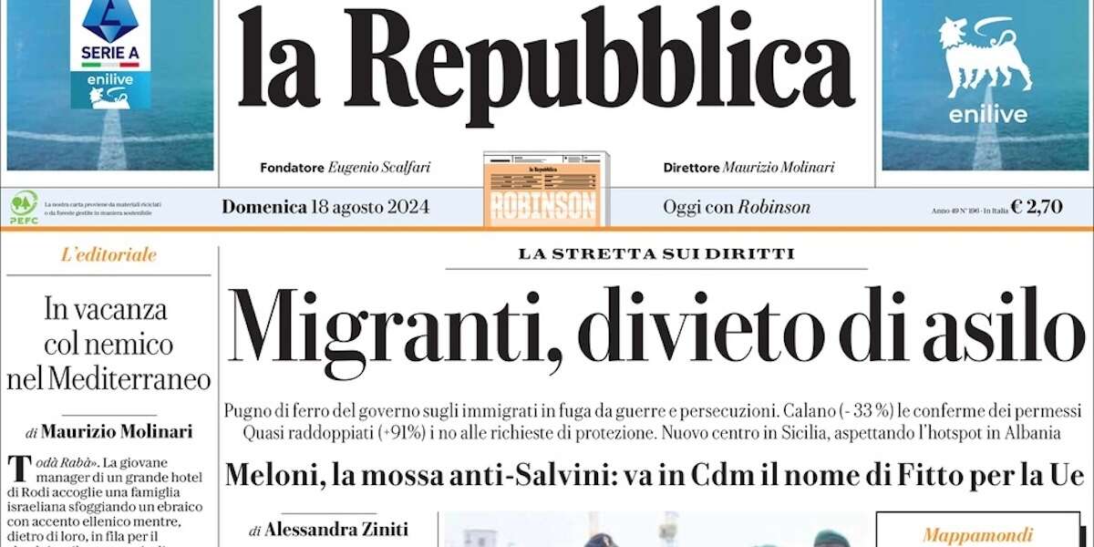 Le prime pagine di oggiLa gestione dell'immigrazione, i rapporti tra Stati Uniti e Russia e l'mpox in Europa