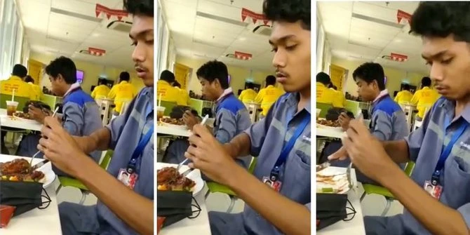 Pria Ini Pertama Kali Makan Steak, Saat Dipotong Daging 'Loncat' Bikin Teman Ketawa
