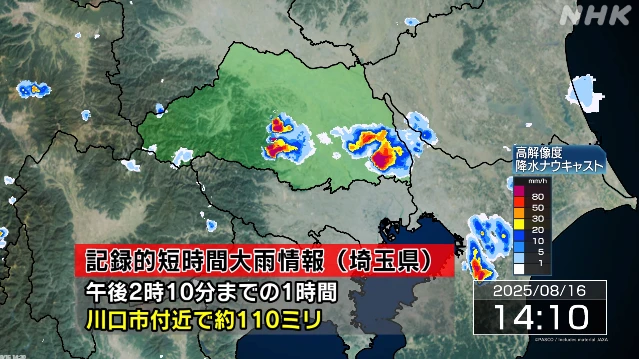 埼玉 川口市付近 記録的な大雨 災害の危険迫る