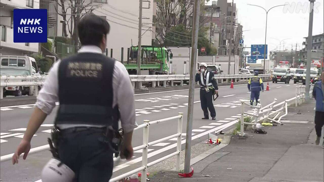 神奈川県警の白バイと別のバイクが衝突 運転していた2人けが