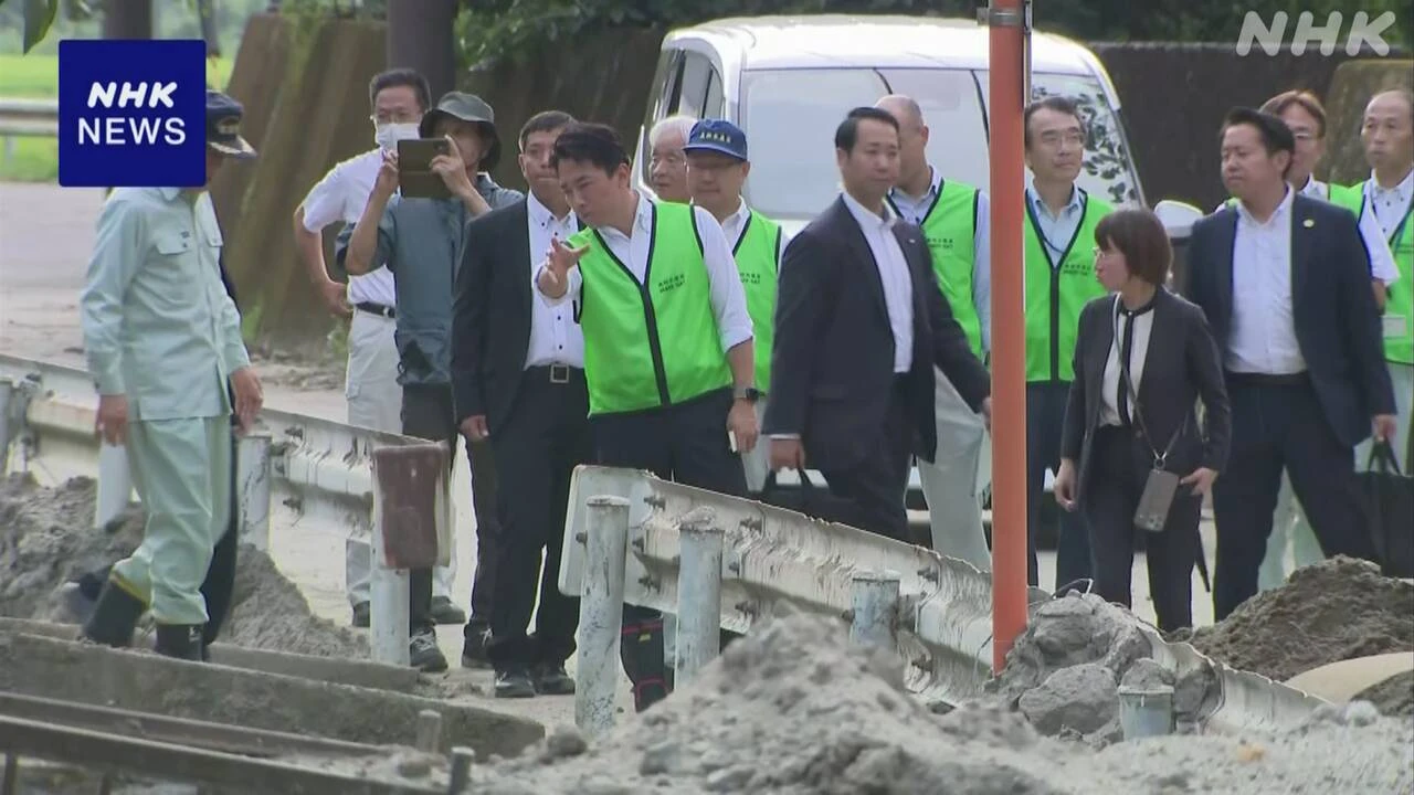 小泉農相 大雨被害の鹿児島県視察“農業用施設 復旧など支援”