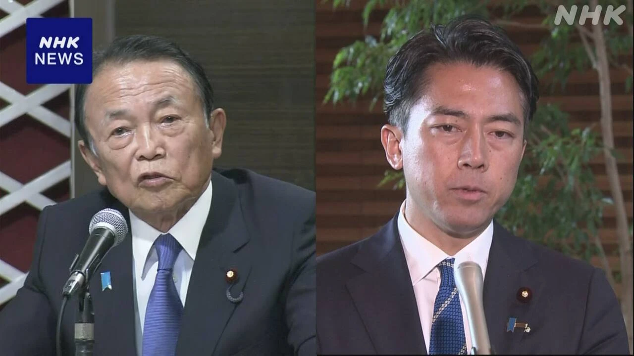 自民 麻生最高顧問と小泉農相会談 コメや党内情勢で意見交換か