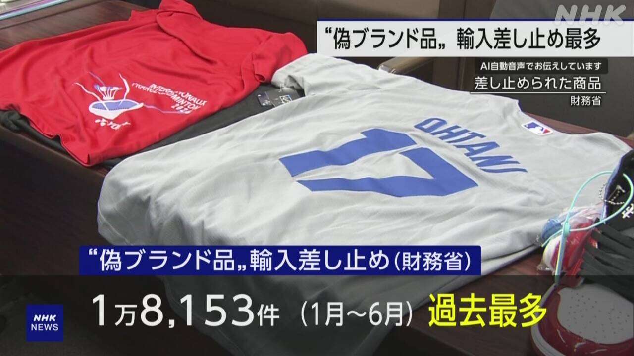 偽ブランドなどで輸入差し止め ことし6月まで半年で1万8153件