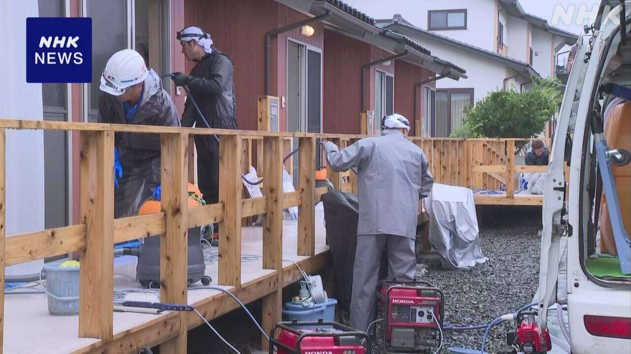 大雨で浸水被害 石川 輪島の仮設住宅団地で復旧工事始まる