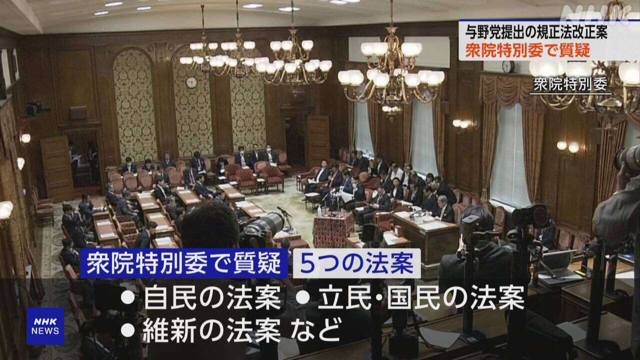 与野党提出の規正法改正案 特別委で質疑 罰則強化など議論