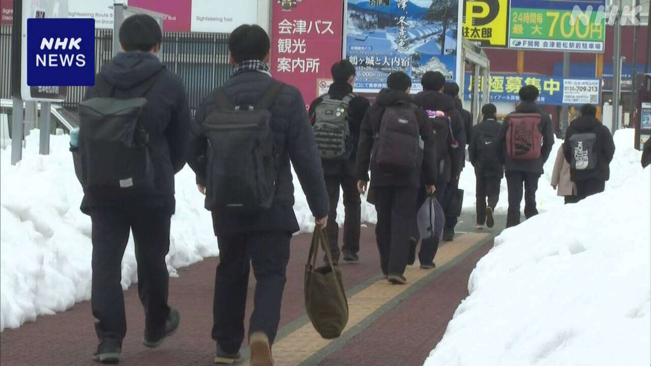 福島 会津若松など記録的大雪で休校の高校 13日ぶり授業再開