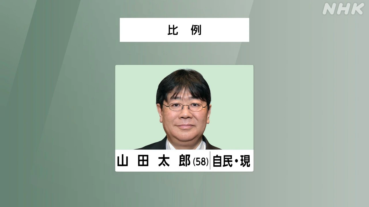 参議院選挙 比例代表 自民 山田太郎氏 当選確実