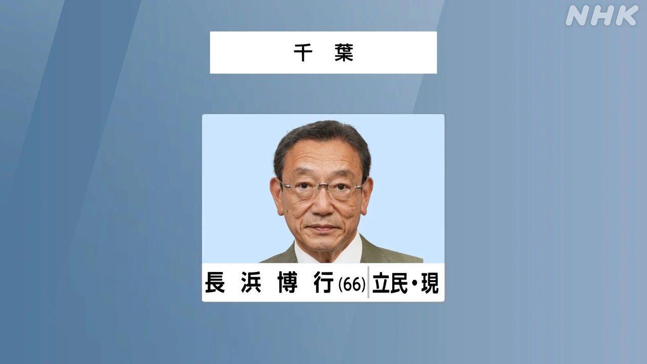 参議院選挙 千葉選挙区 立民 長浜博行氏 4回目の当選確実