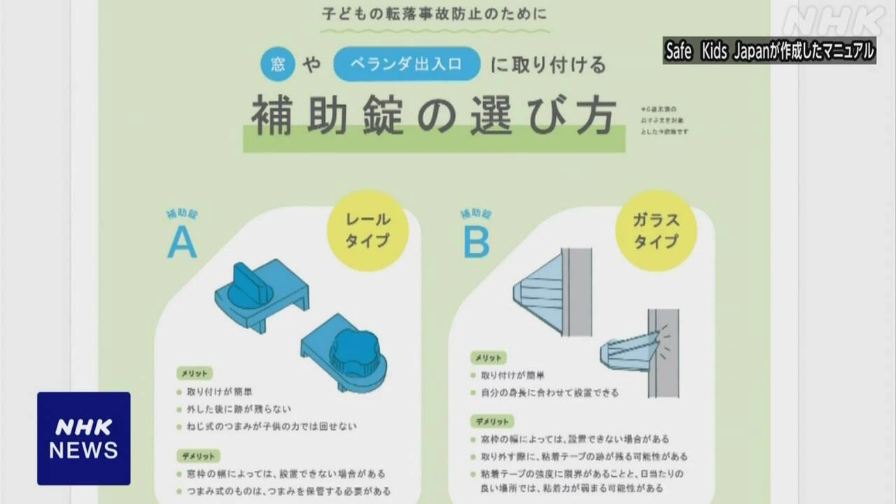 子どもの転落事故防止へ「補助錠」設置マニュアル NPOが作成