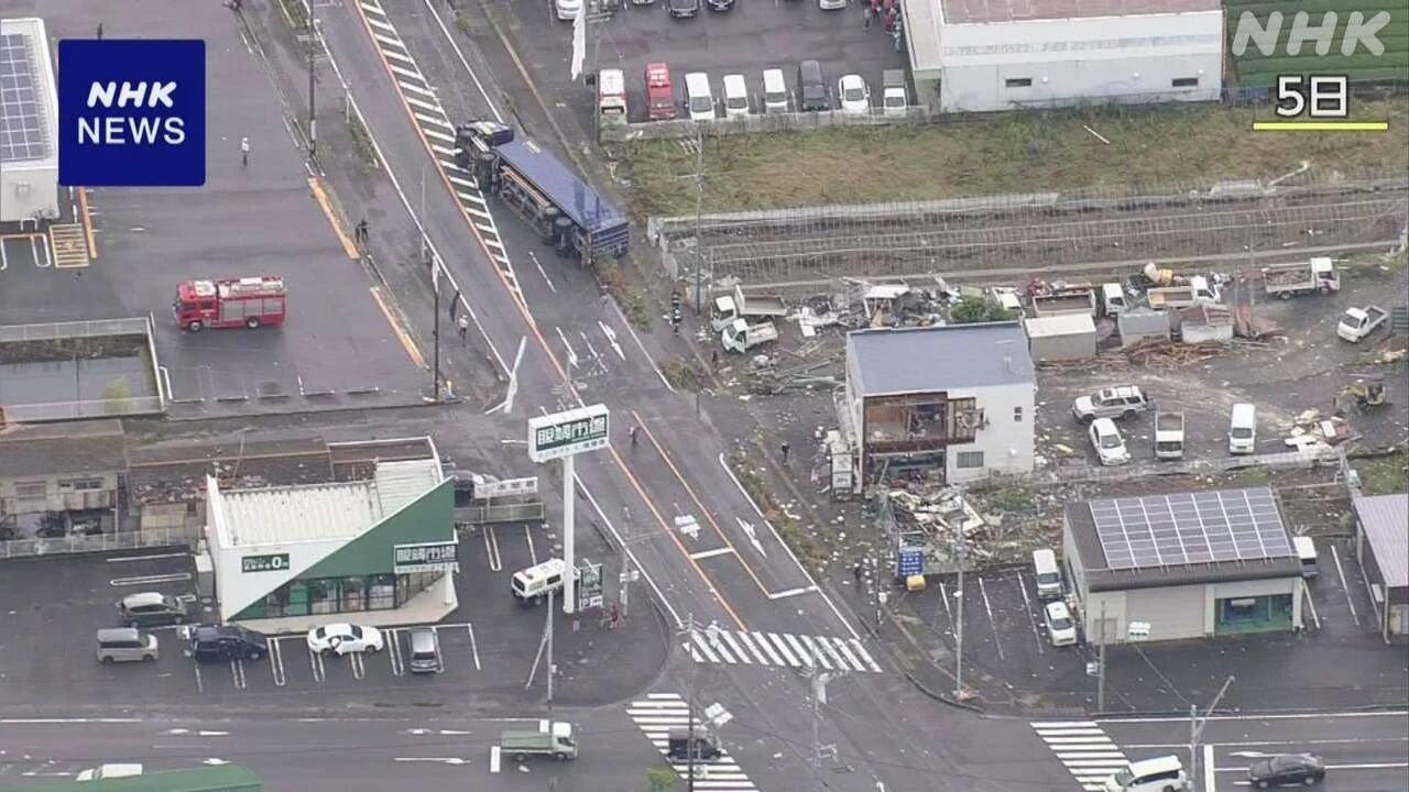 静岡 突風4市町で発生 牧之原市で24人重軽傷 住宅被害370棟超