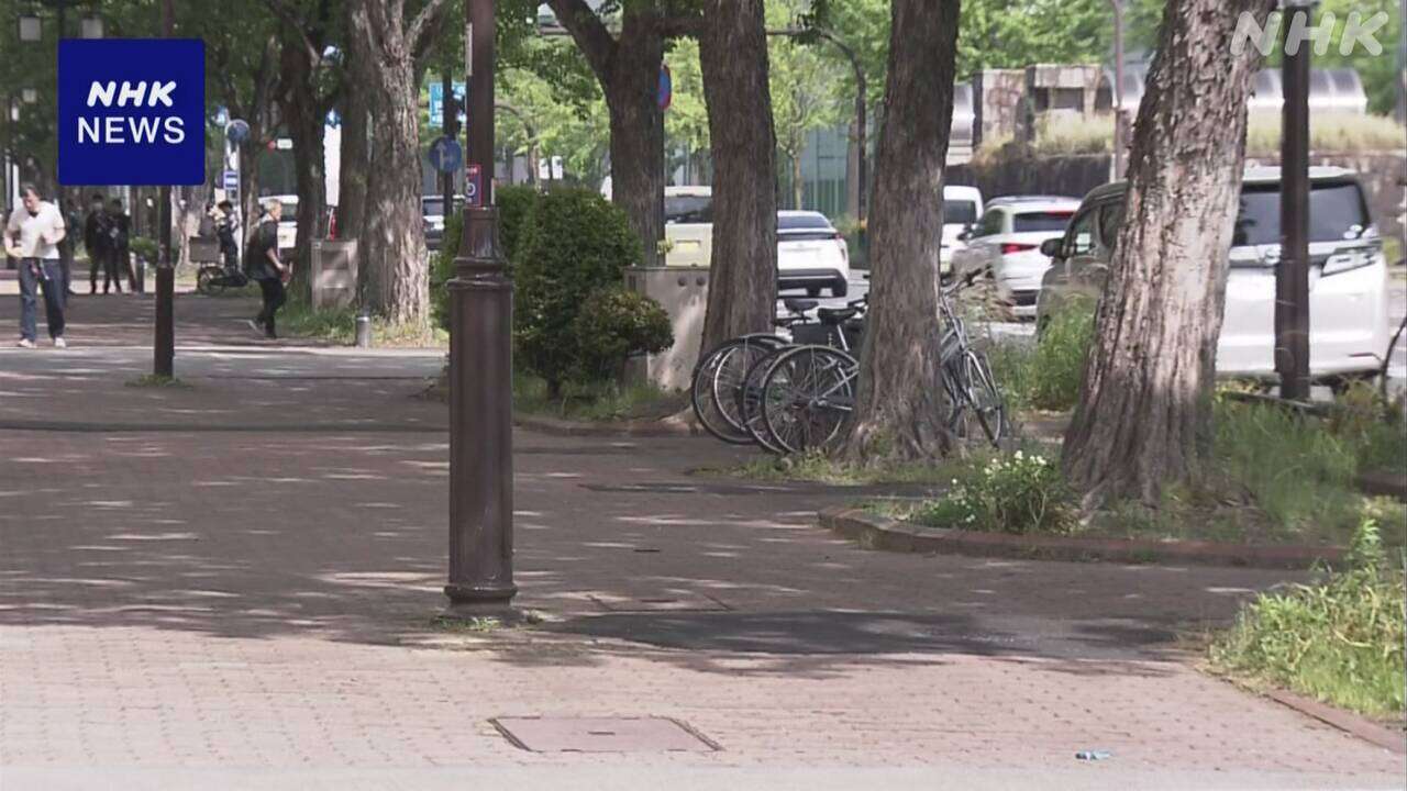 名古屋 繁華街で乗用車が歩道に進入 自転車の男性をはねて逃走