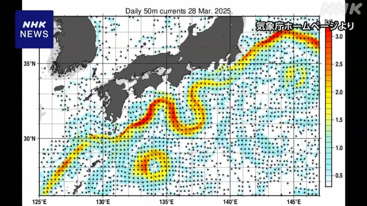 黒潮大蛇行 過去最長 7年9か月続くも 気象庁 “終息の兆し”
