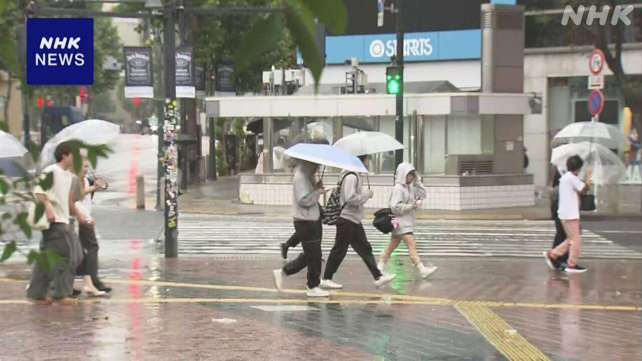 あすにかけ関東 静岡 伊豆諸島など大雨のおそれ 警戒を