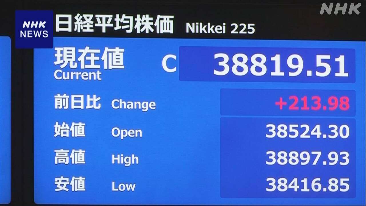 日経平均株価 値上がり ニューヨーク株式市場での値上がり受け