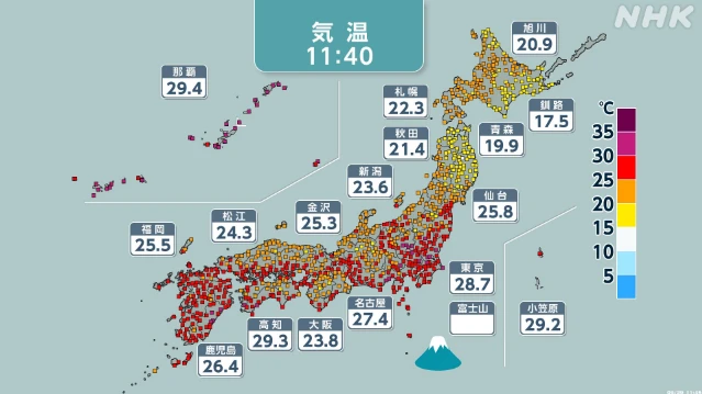 東～西日本 季節外れの暑さ 熱中症注意 北～西日本 大気不安定