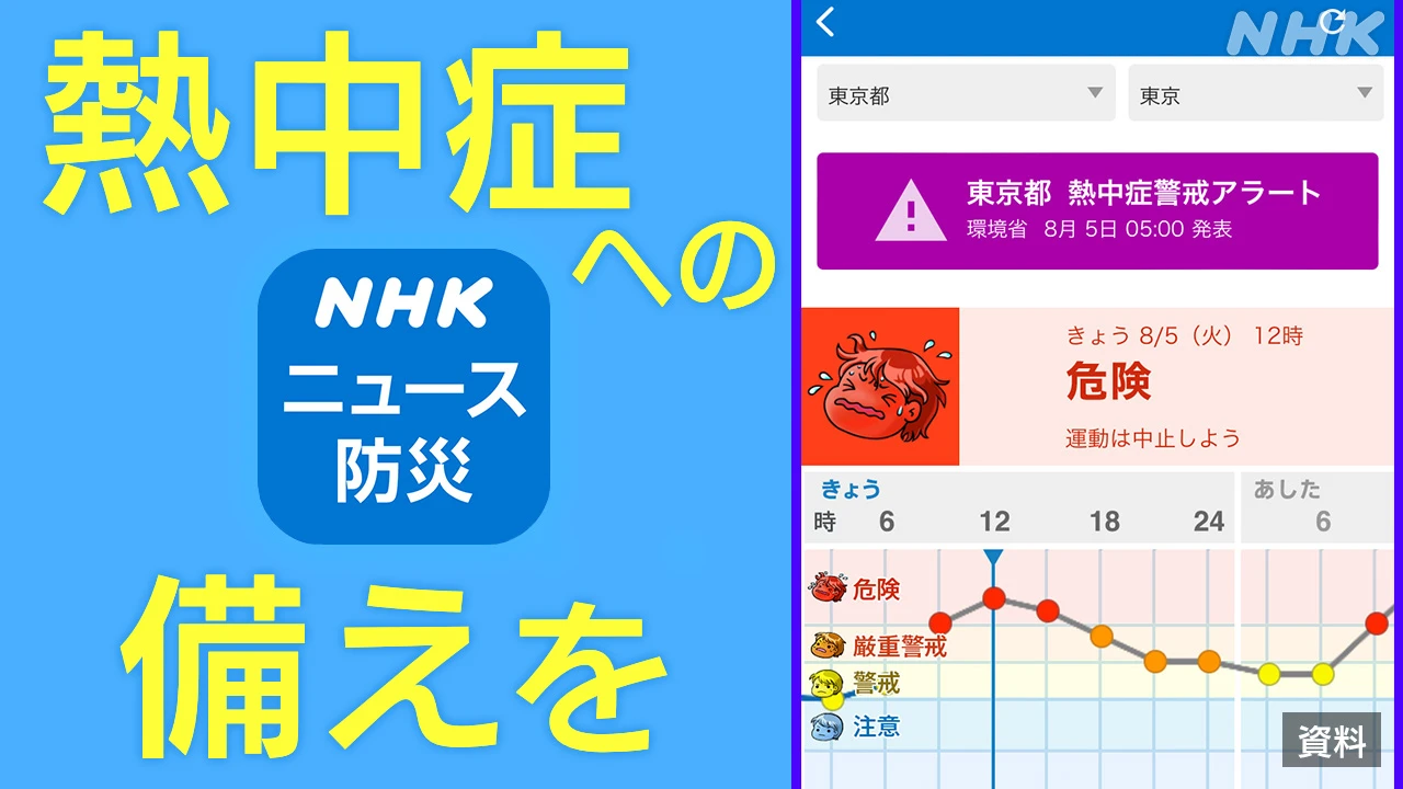 きょうの気温 熱中症警戒情報は「NHKニュース・防災アプリ」で