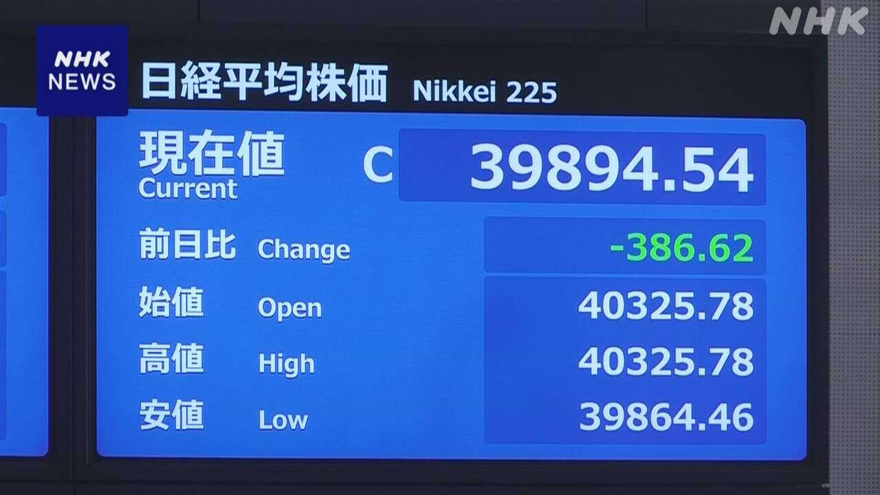 株価 年末終値 3万9894円54銭 バブル期上回り最も高い水準に