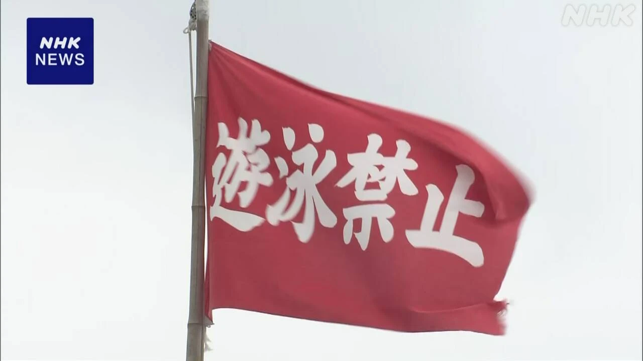 台風9号接近 千葉 鴨川 一部の海水浴場で遊泳禁止 波が高く