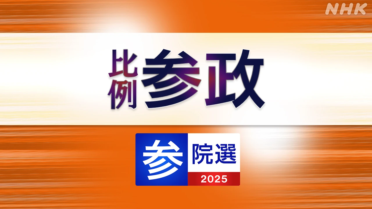 参議院選挙 参政党 比例代表の名簿登載者は