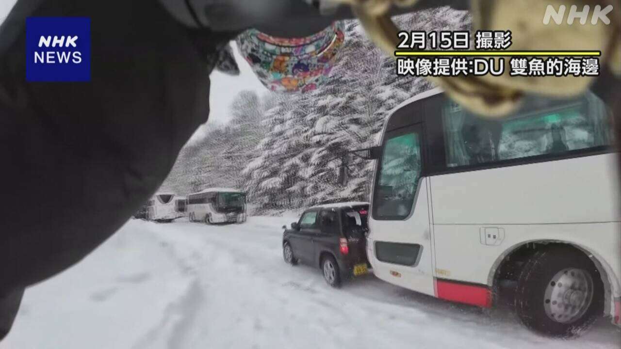 凍結した坂道でバスが衝突 旭山動物園付近で起きた事故の瞬間