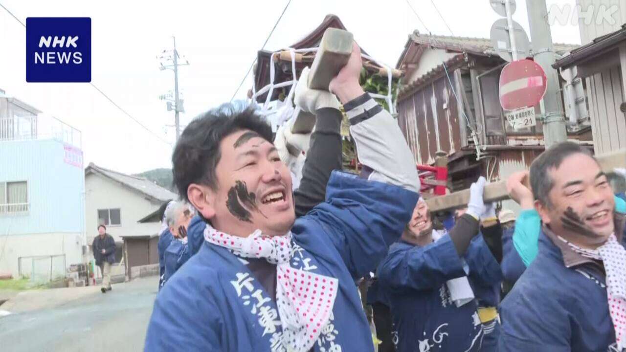 松江 伝統の「墨つけ祭り」 ことし1年の無病息災など願う