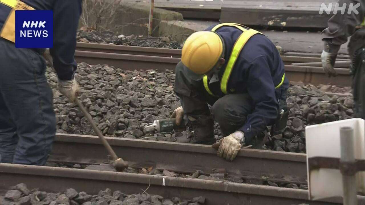 JR函館線 貨物列車脱線 復旧作業始まる 運転再開のめど立たず