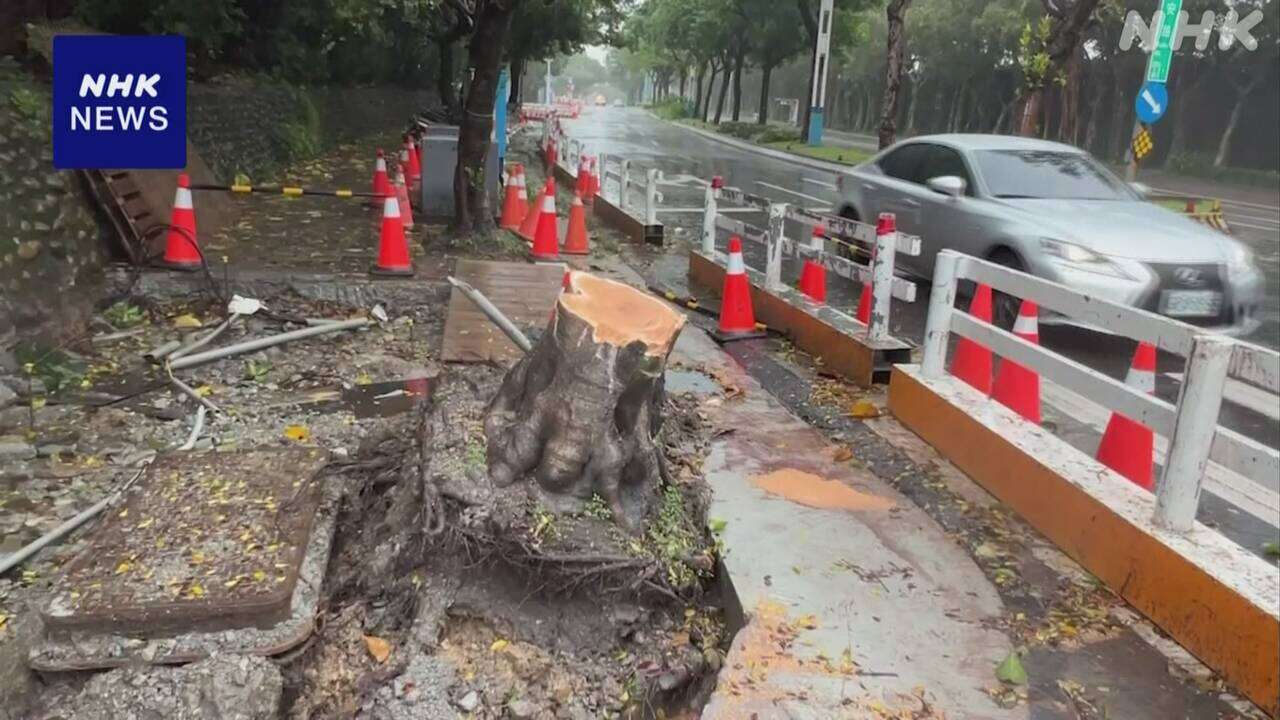 台風21号 台湾に上陸 1人死亡 73人けが 交通機関に大きな影響